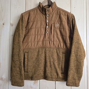 Ariat Western Caldwell Reinforced Snap Sweater Brown Mens Small